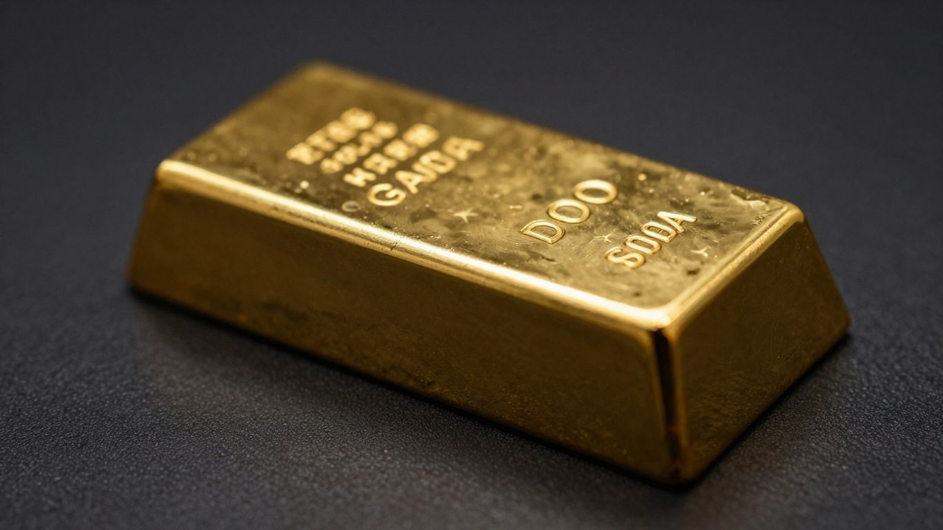 Lingot d'or authentique, texture et reflets métalliques