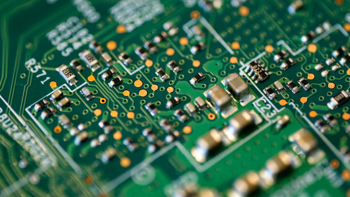 green and white circuit board