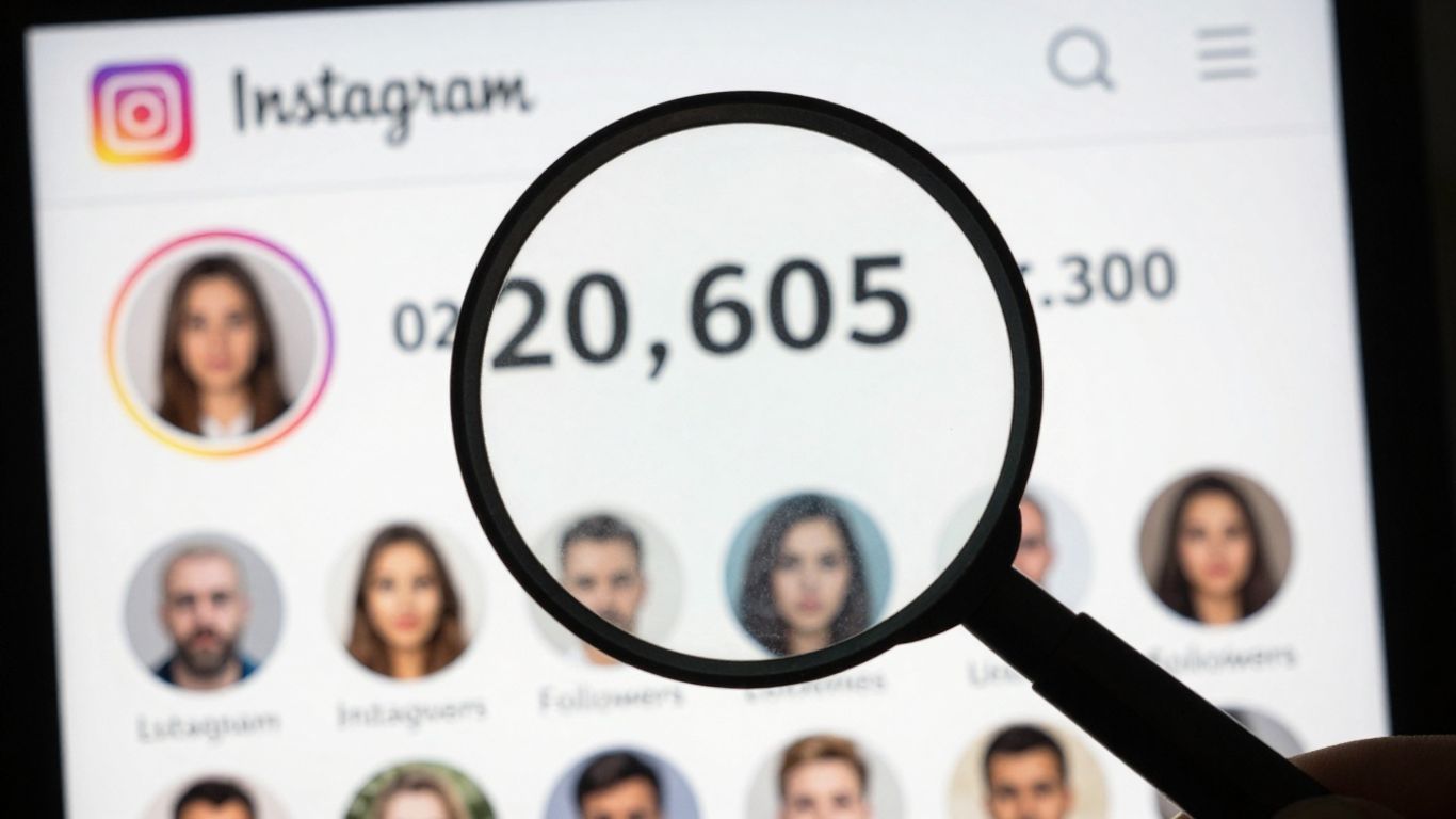 Instagram profile with suspicious follower activity highlighted.