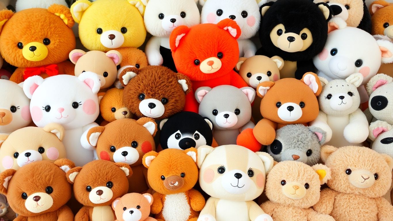 Collection of Asian plush animals