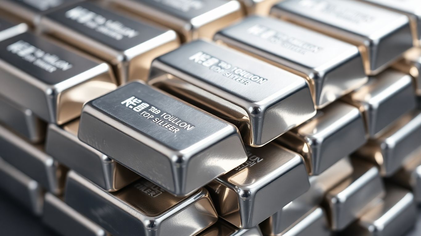 Stack of shiny silver bars