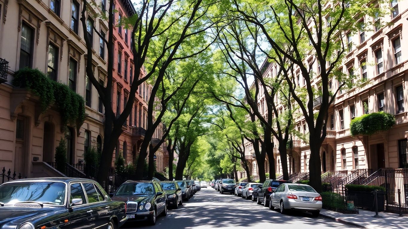 Elegant brownstones on a charming Upper East Side street.