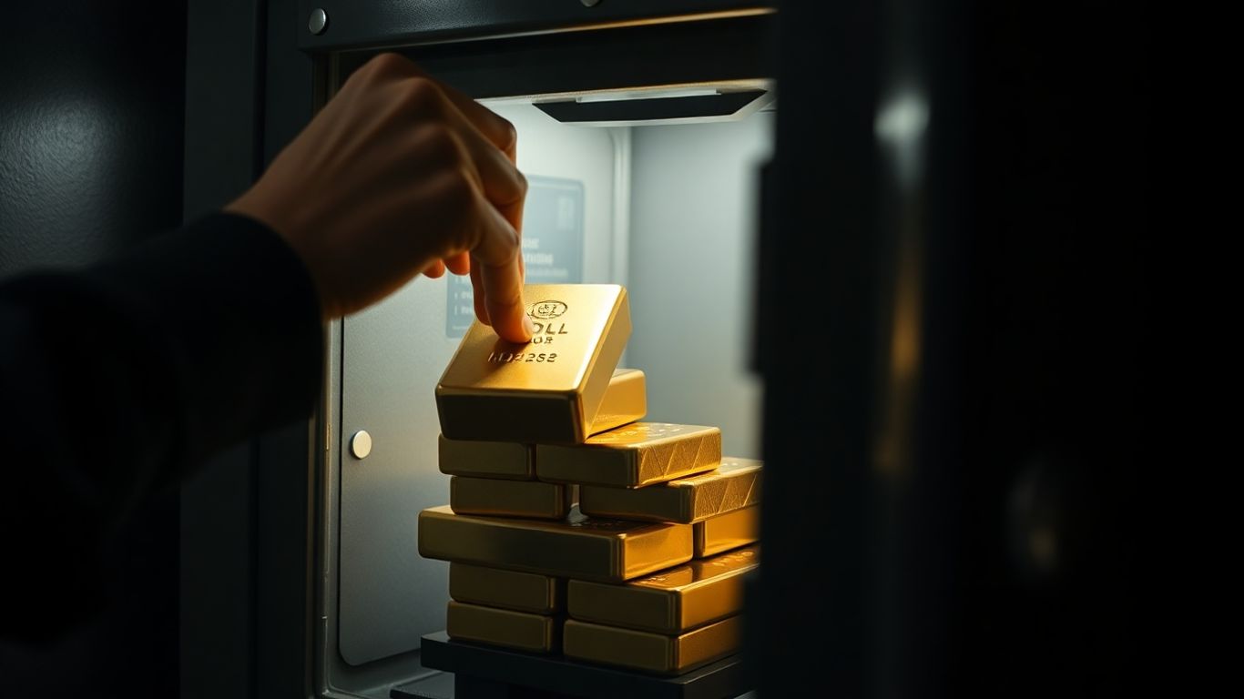 人們將金條存放在安全的保險箱中。