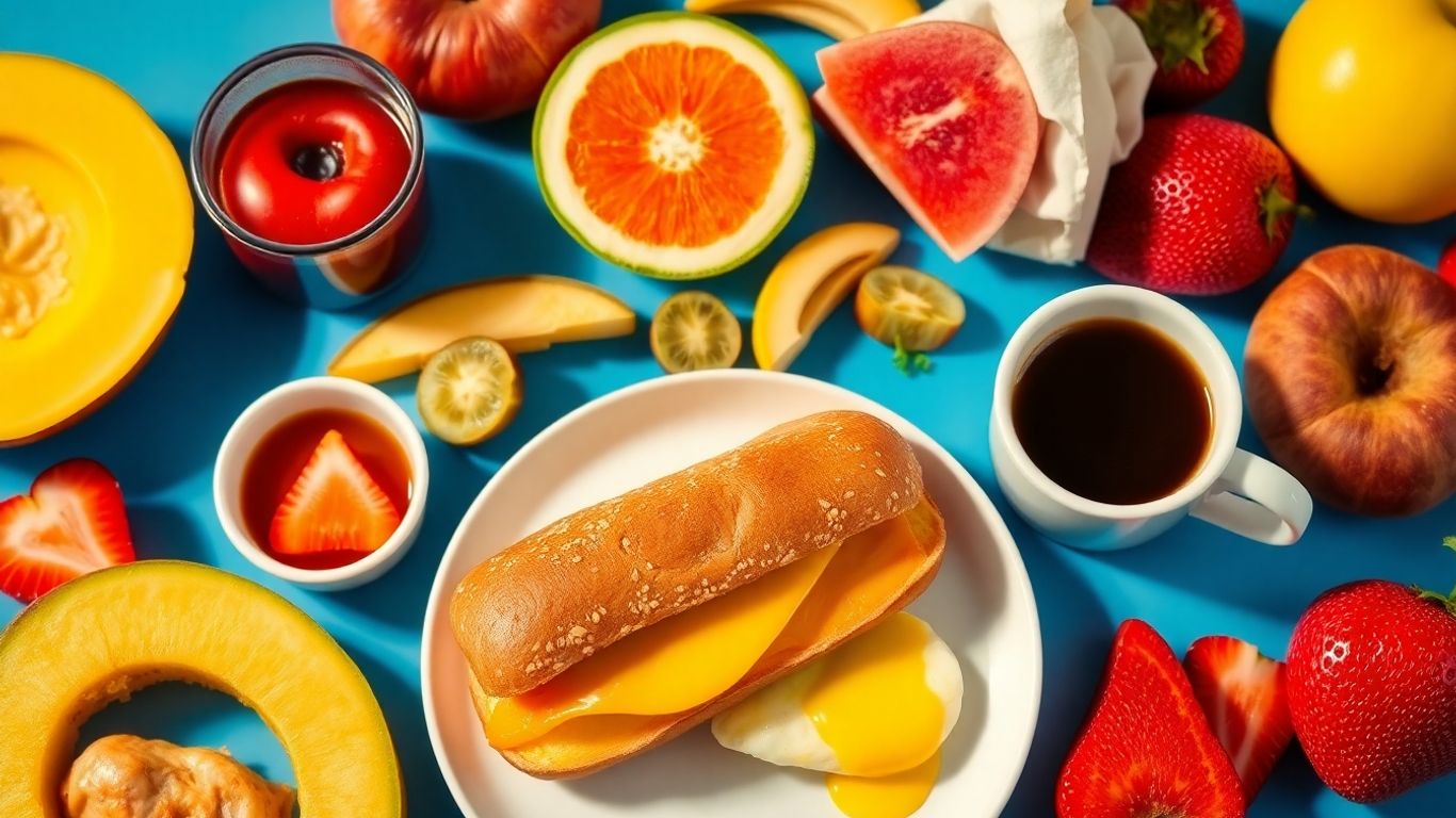 Healthy McDonald's breakfast options with coffee and fruit.