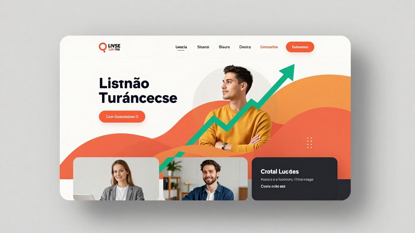 Modern website design with upward visual trend.