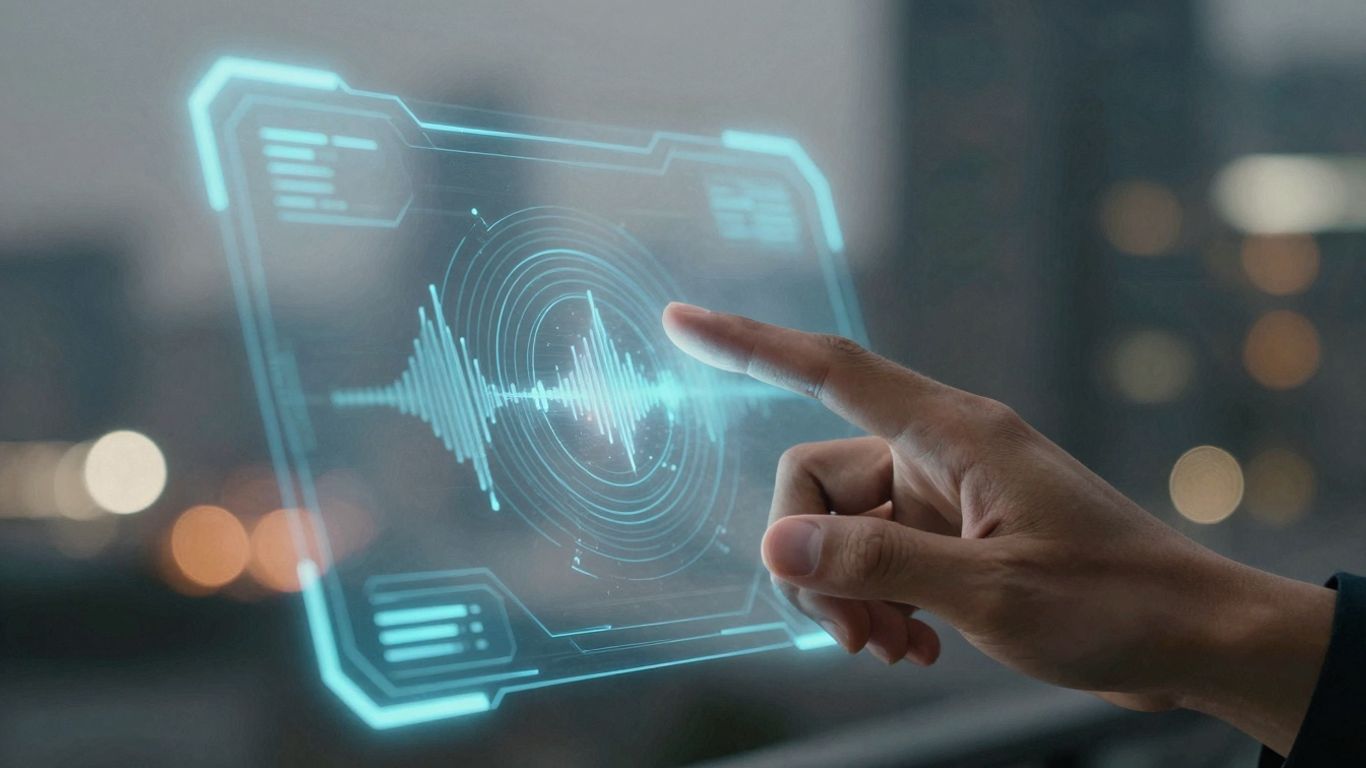 AI voice agent interface with human interaction.