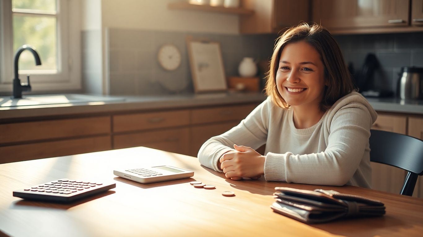 Maman et enfant gèrent le budget à la maison