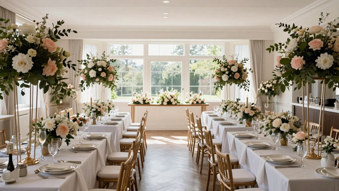 Elegant bridal shower venue in Dallas-Fort Worth with floral decor.