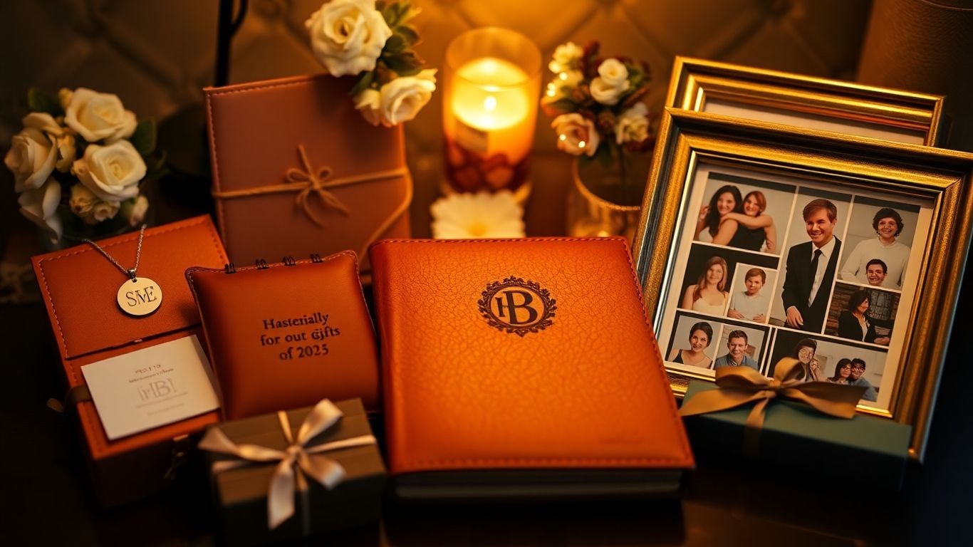 Personalized Christmas gifts for wife: necklace, journal, photo collage.