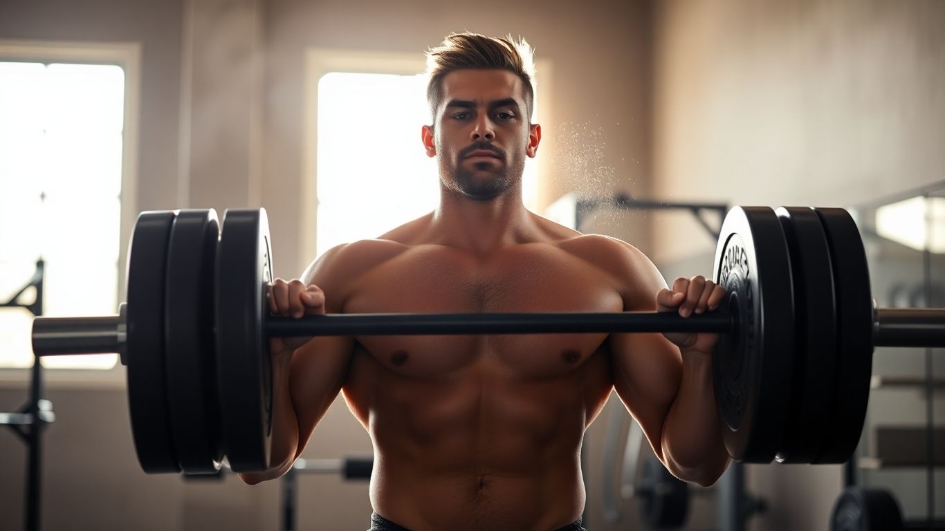 Person lifting weights in a gym.