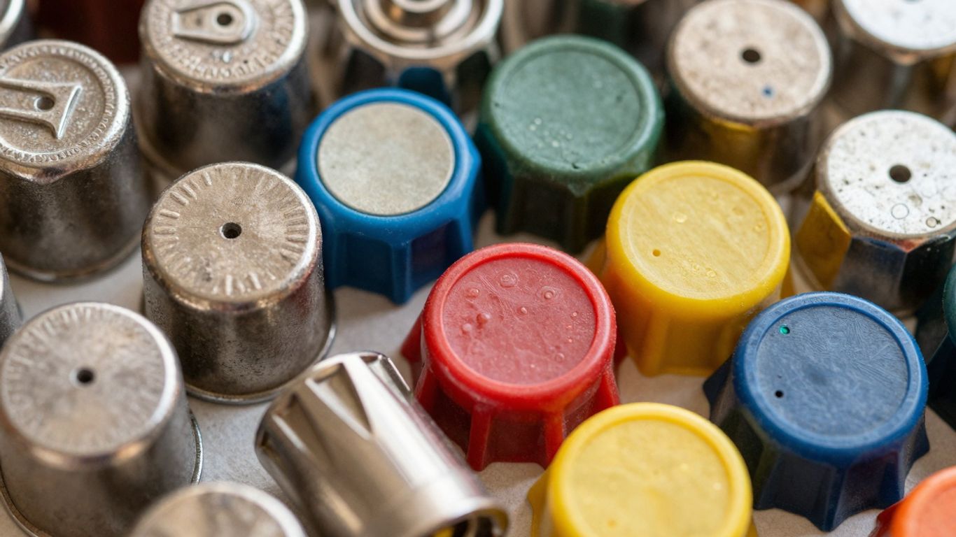 Vintage and modern valve stem caps evolution