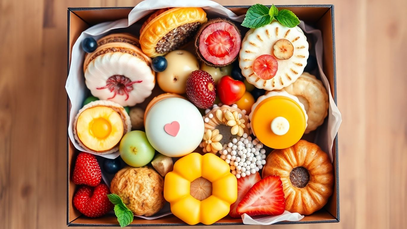 กล่องขนมสวยงาม จัดเต็ม หลากหลายเมนู น่าทาน