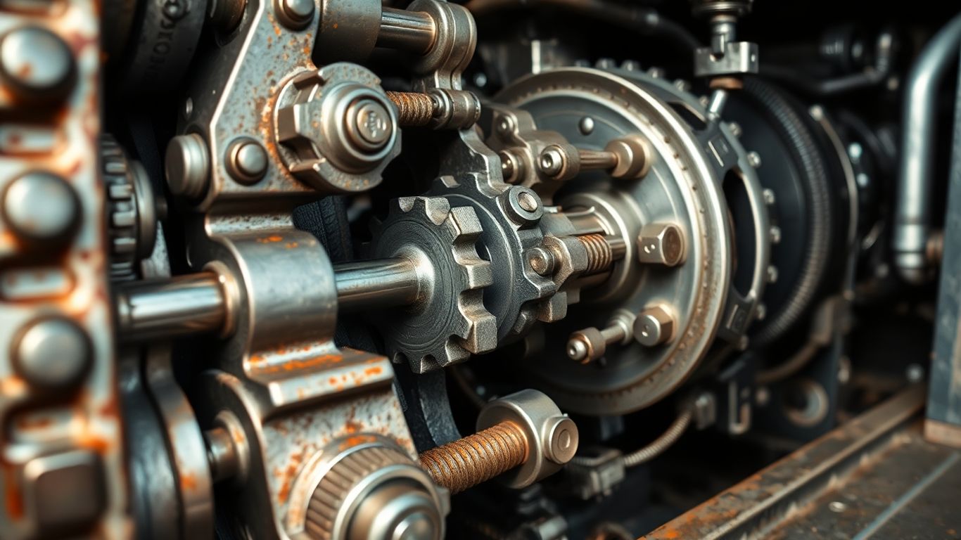 Heavy-duty truck gearbox with visible gears.