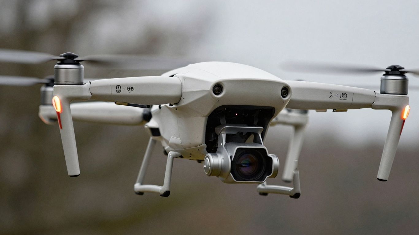 Drone with thermal camera detecting heat