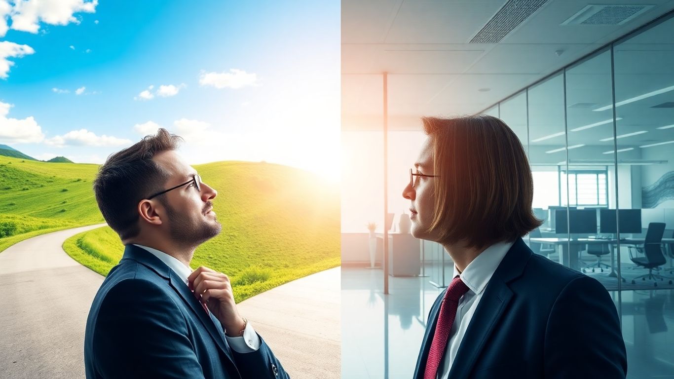 Business owner choosing between growth paths