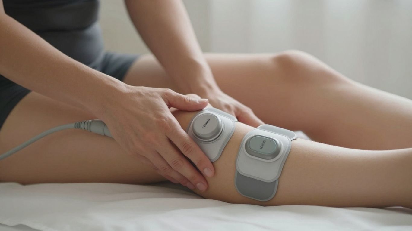 Bemer PEMF therapy device on a person's leg.