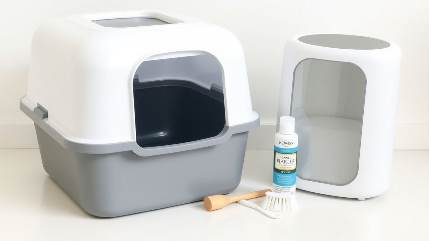 Cat litter box deodorization kit with air purifier.