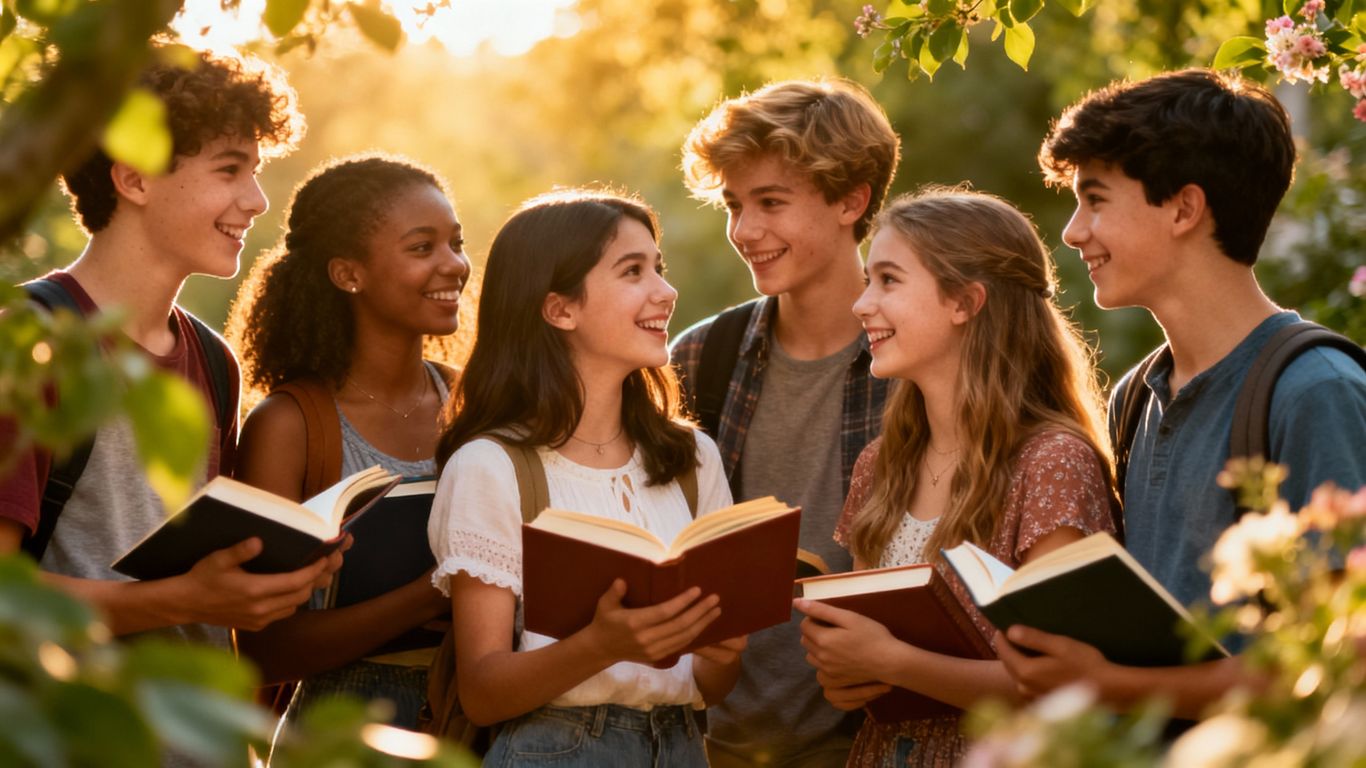 Teenagers reading romance novels and feeling swoon-worthy.
