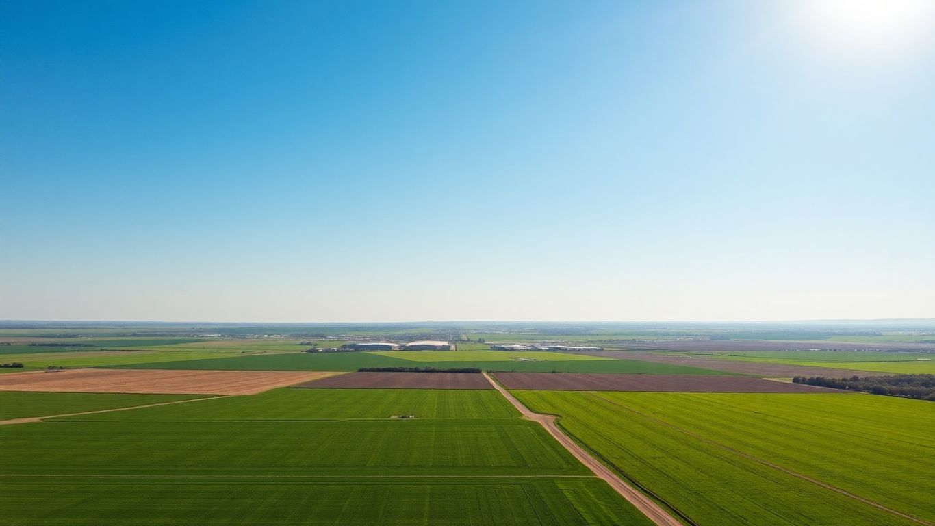 Vast industrial land with clear horizons and open space.
