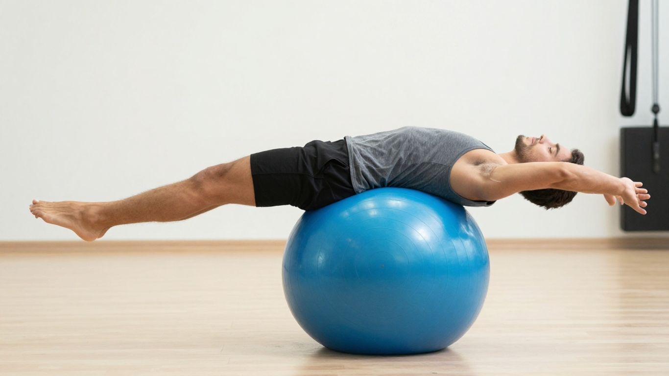 Person exercising on a fitness ball