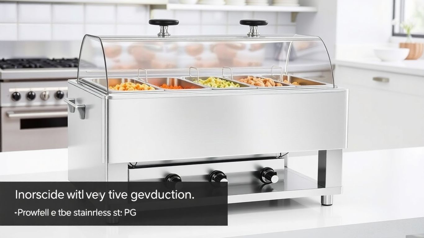 Parry LPG Wet Bain Marie with food compartments.