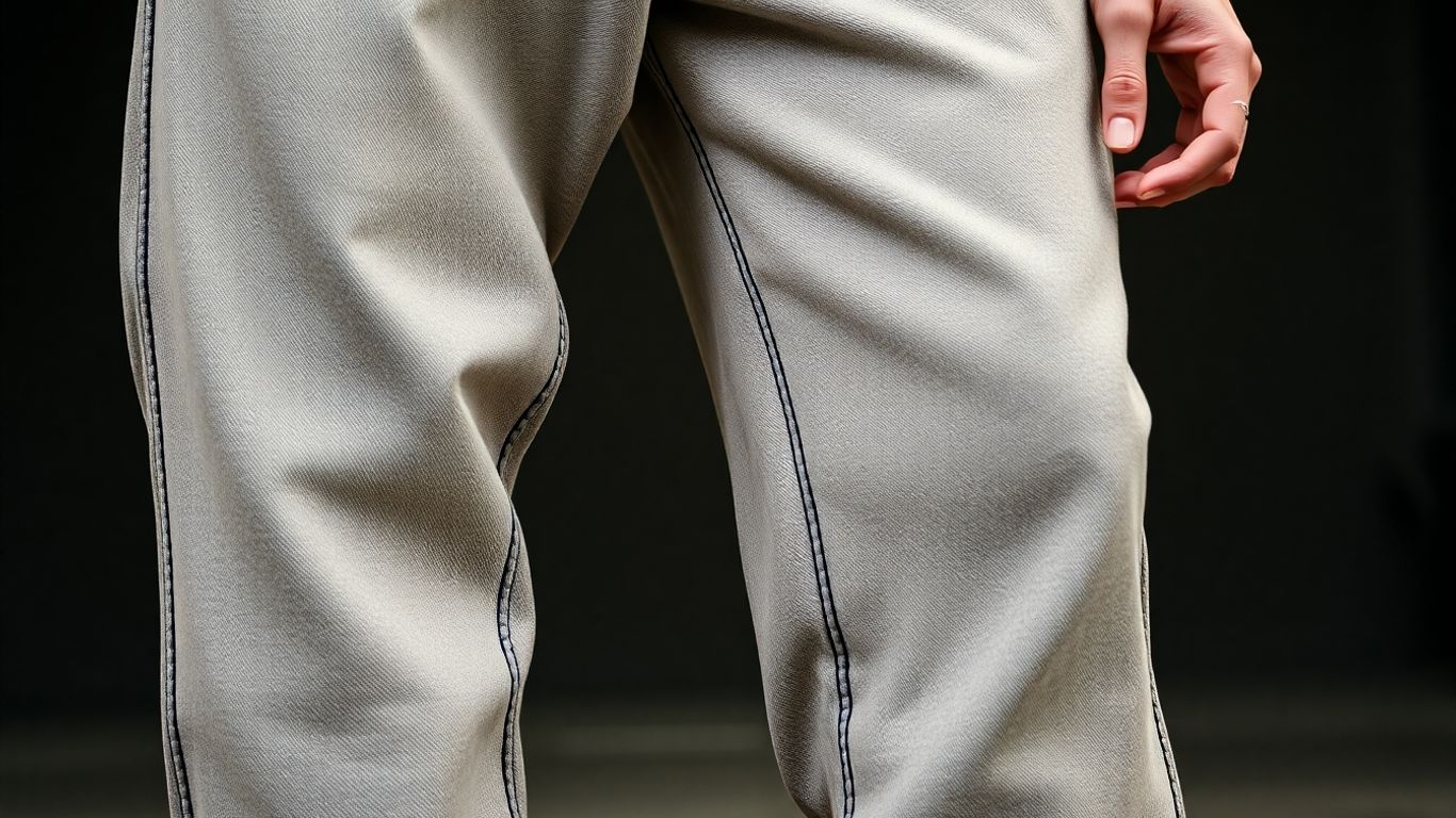 Stylish Japanese joggers with unique design elements.