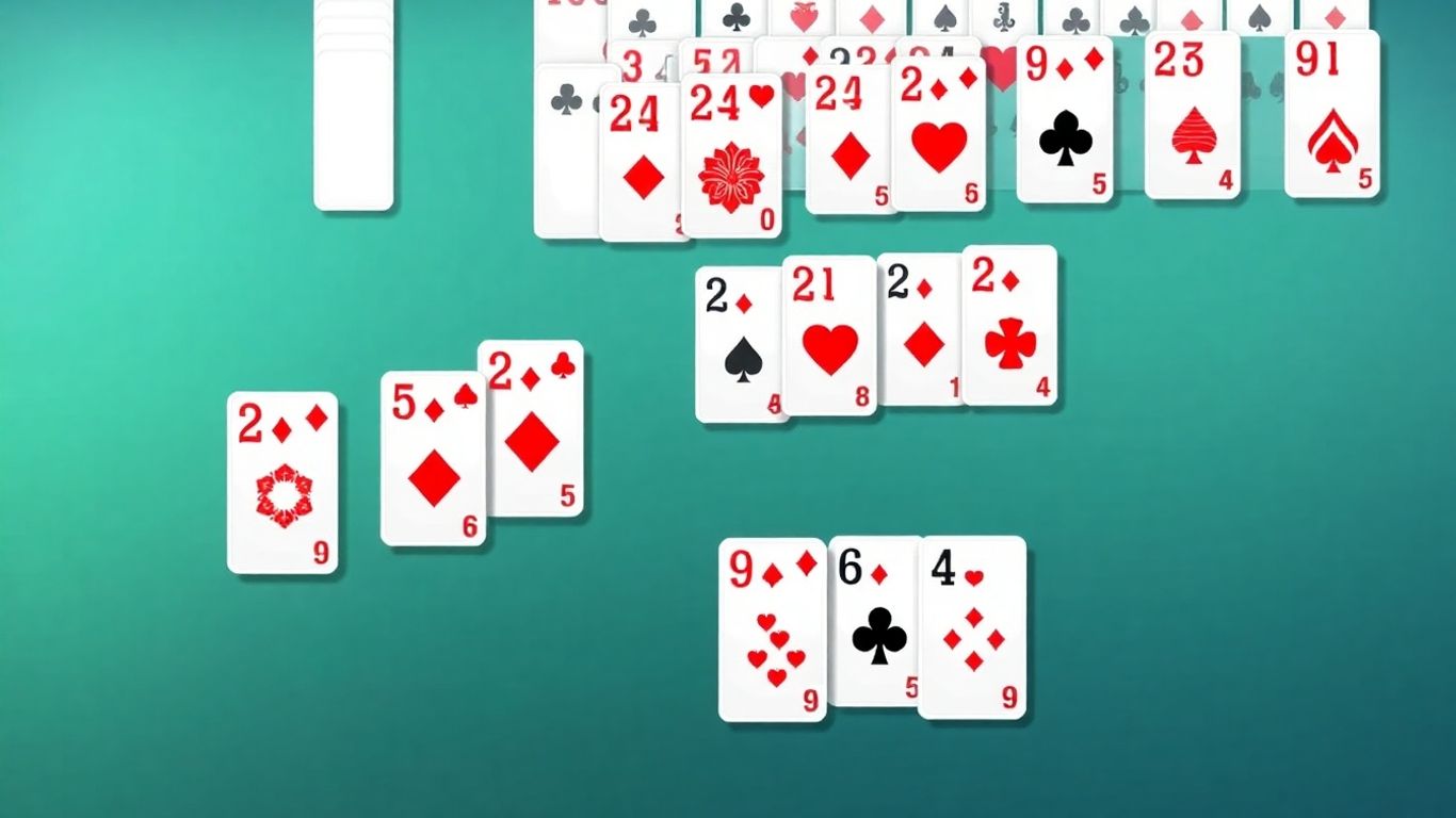 Spider Solitaire game with cards