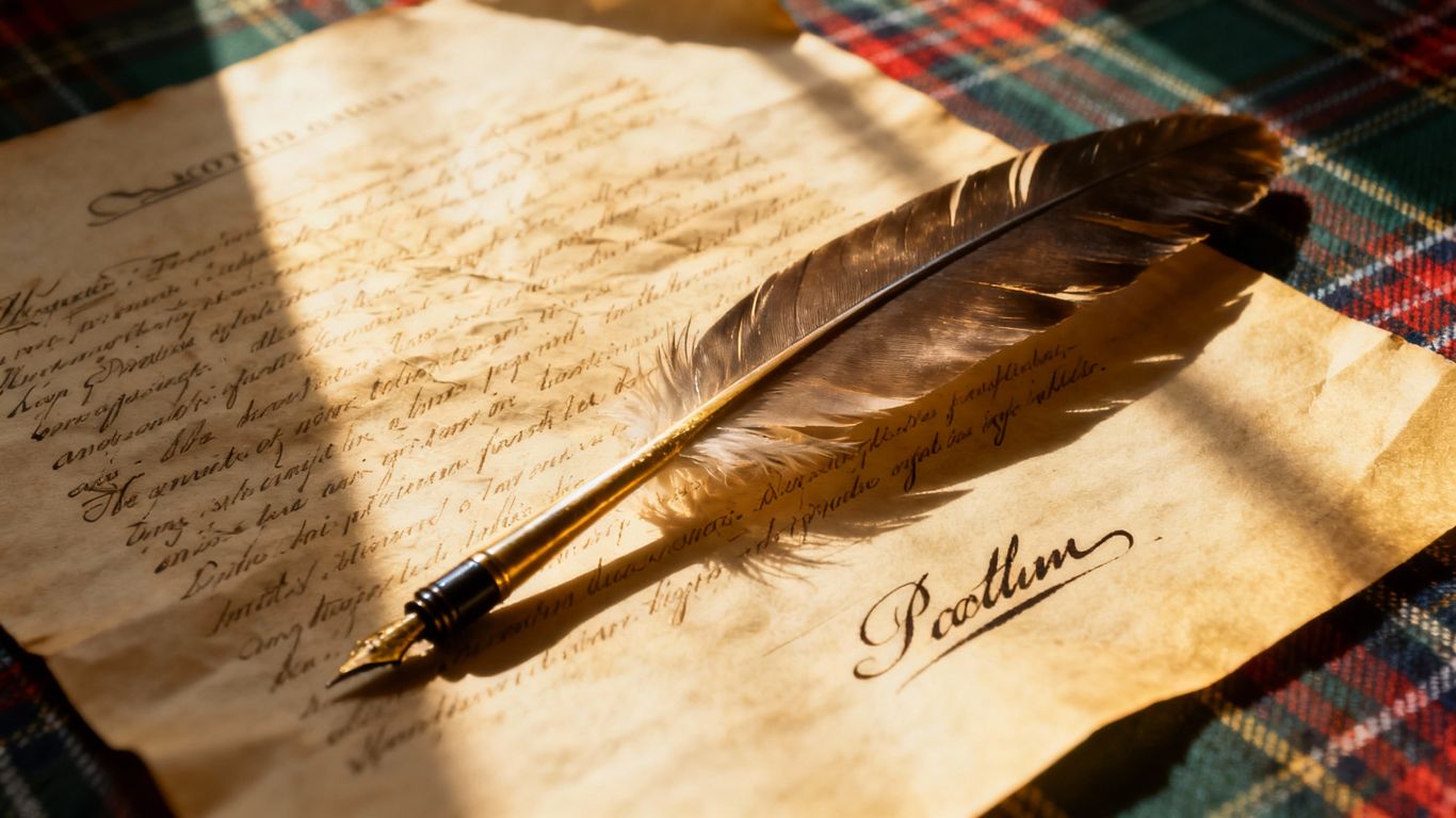 Scottish Power of Attorney document with quill pen.