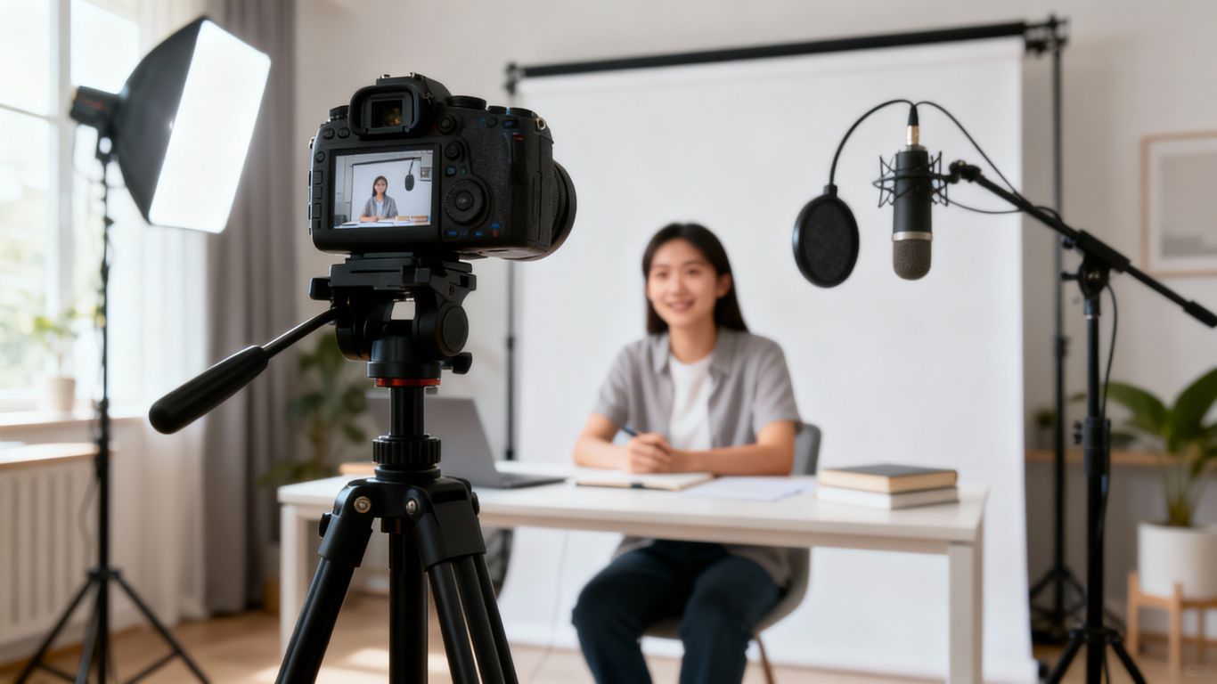 Professional online class production equipment setup.