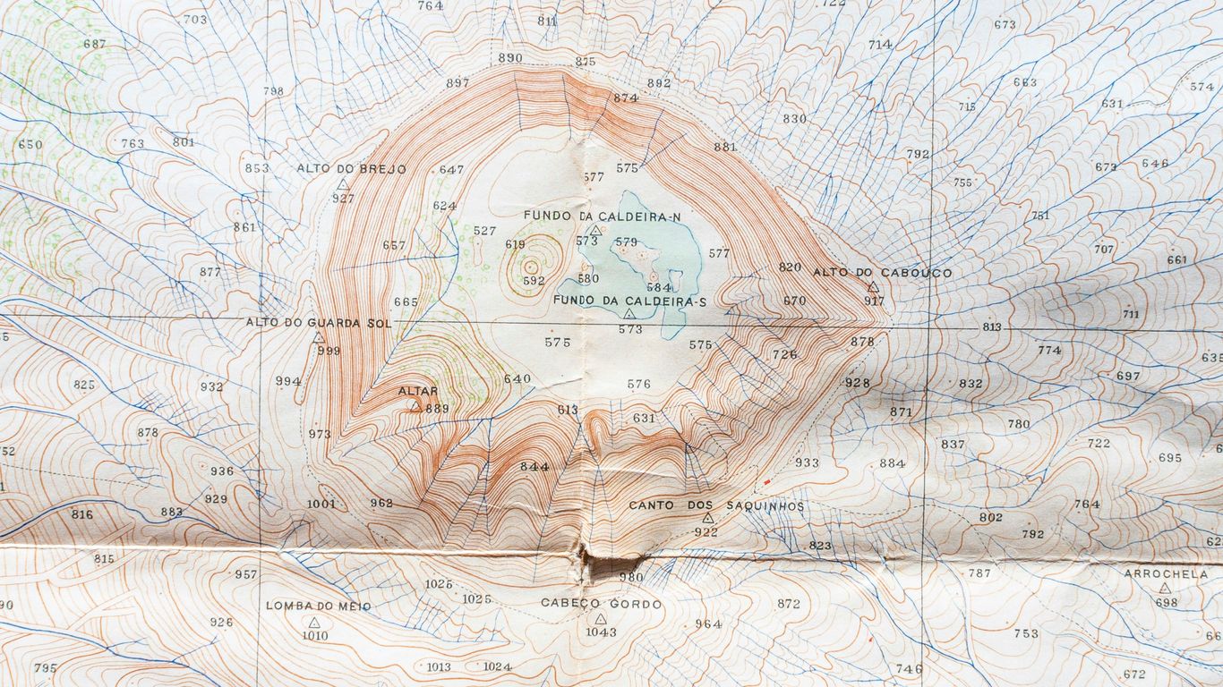 A close up of a map with a circle on it