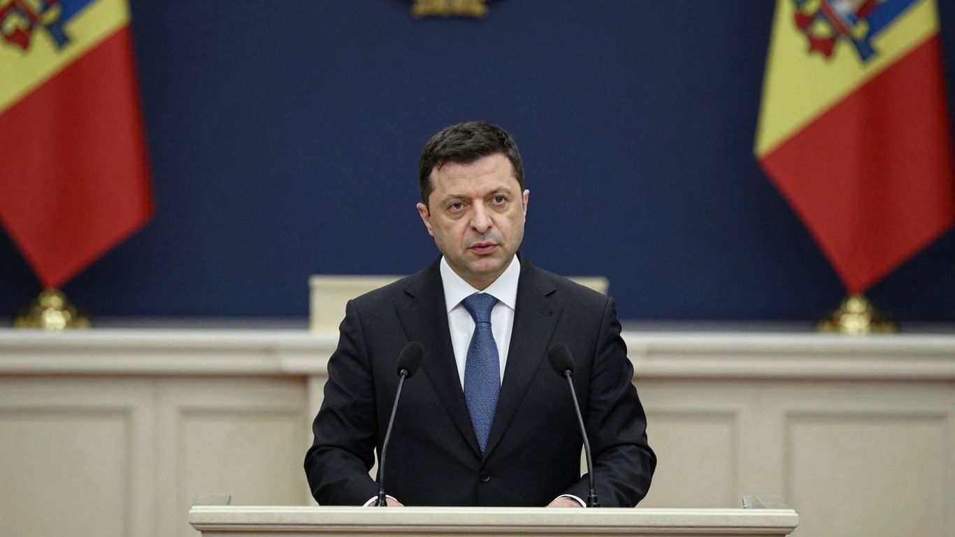 Președintele României vorbind la un discurs despre securitate.