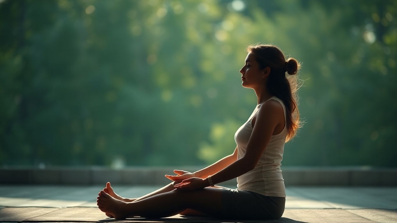 Person meditating peacefully in soft natural light.