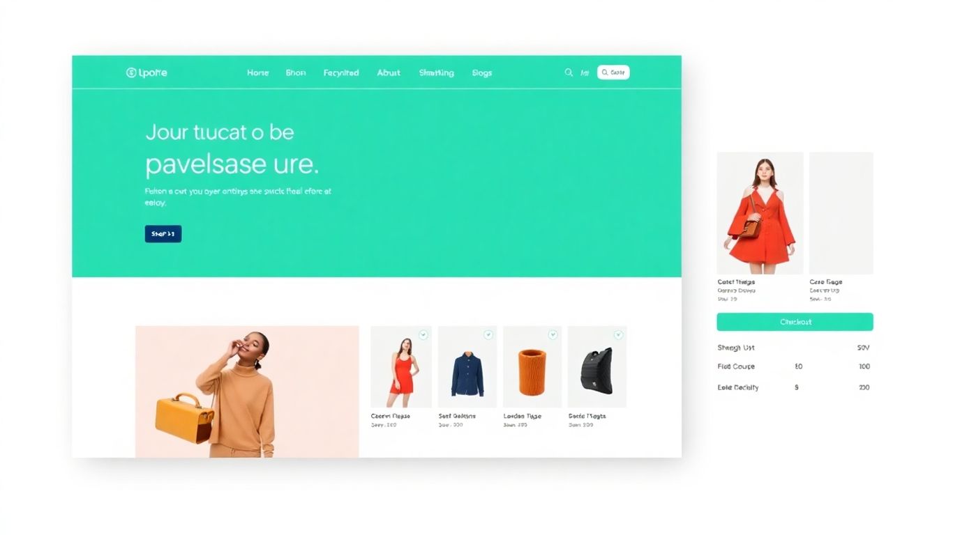 Modern ecommerce website design with product displays.