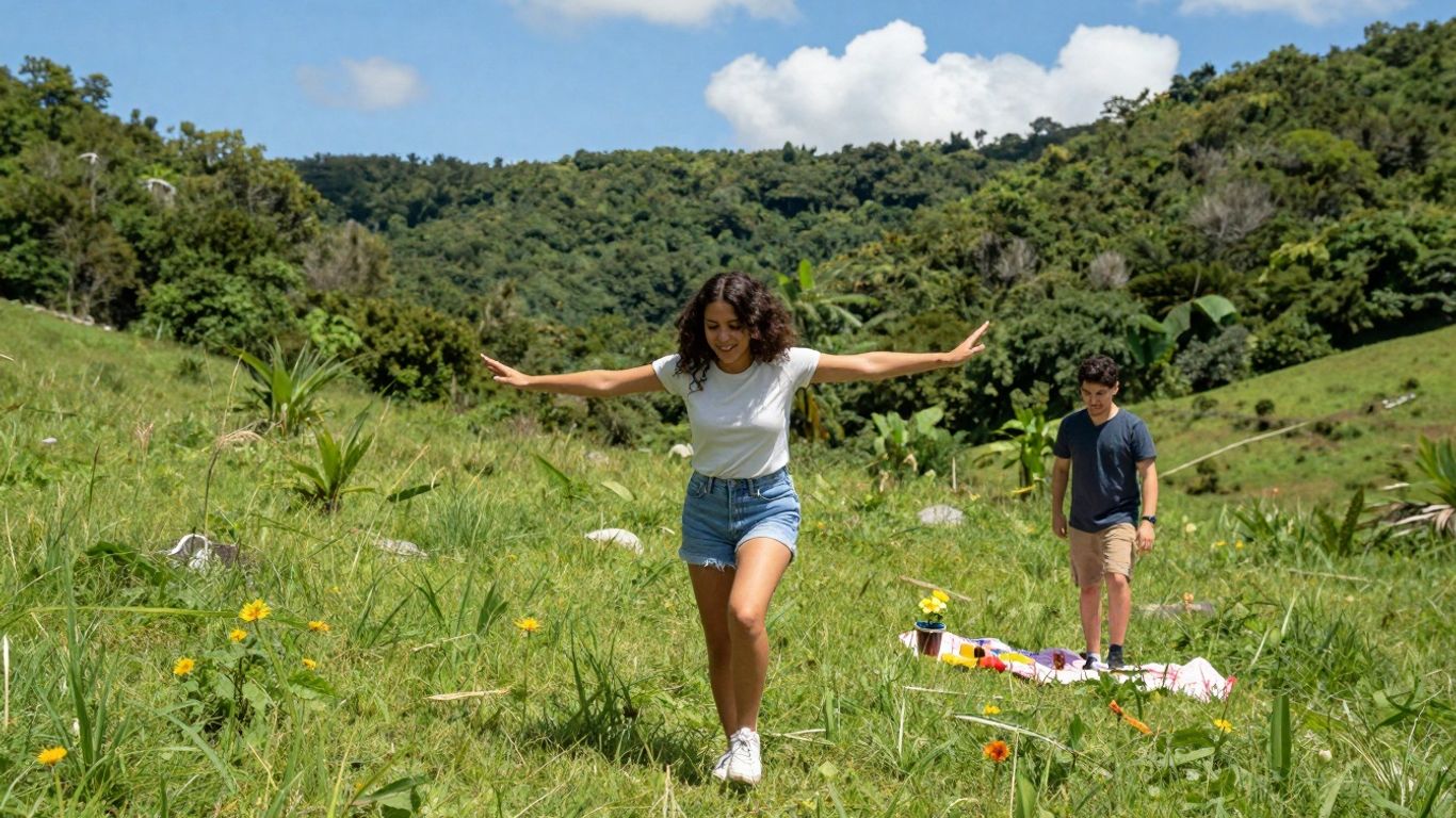 Person enjoying a spontaneous outdoor micro-adventure in nature.