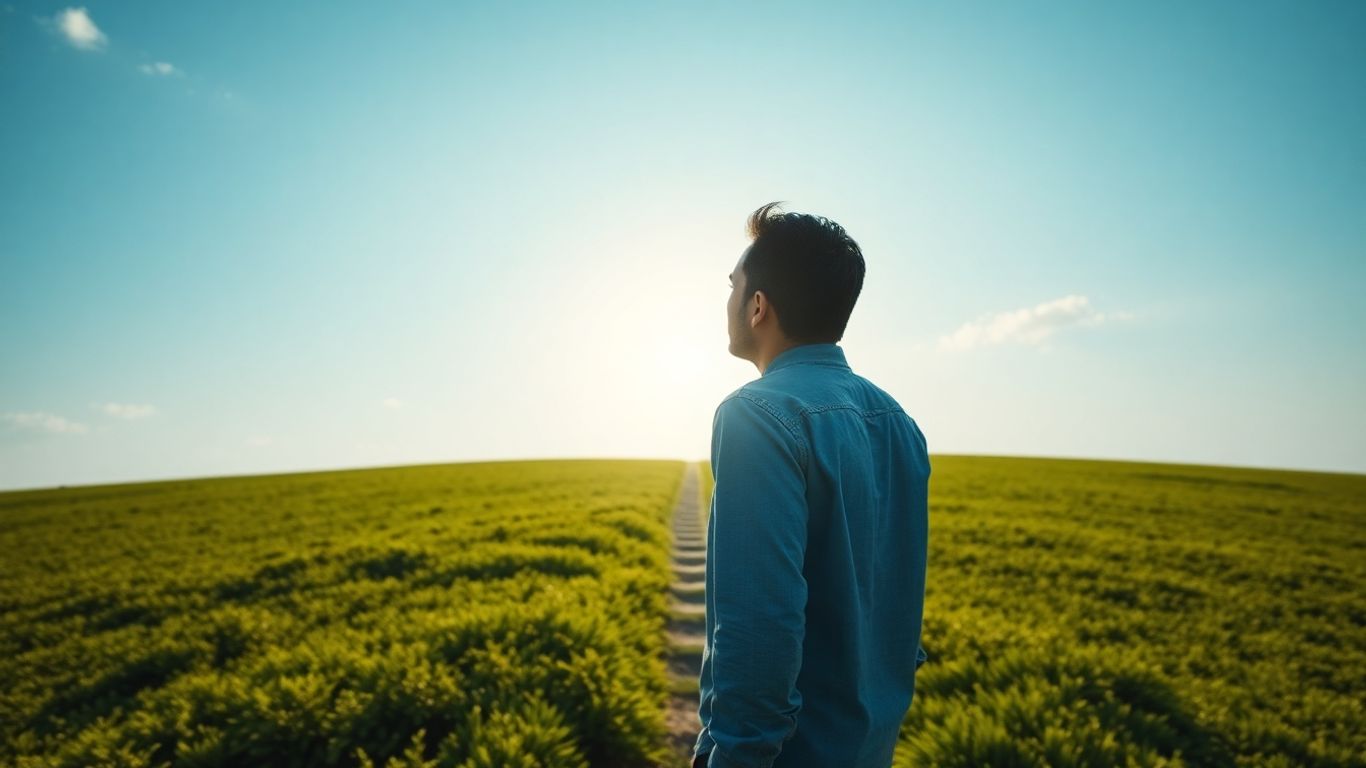 Person looking towards a bright, open future.