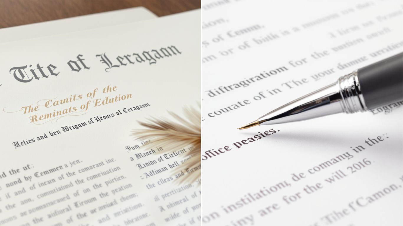 Two distinct legal documents side-by-side.