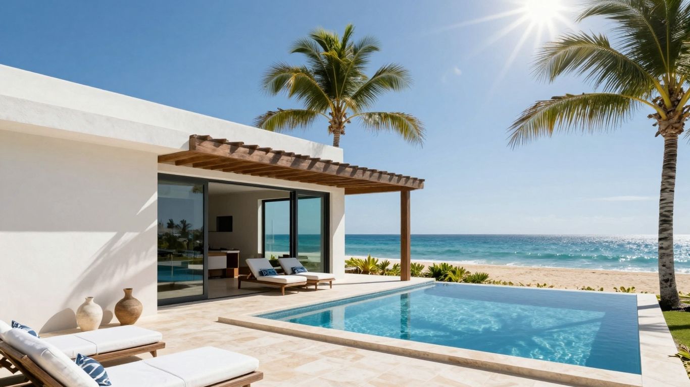 Luxury villa overlooking the ocean in Cabo San Lucas.