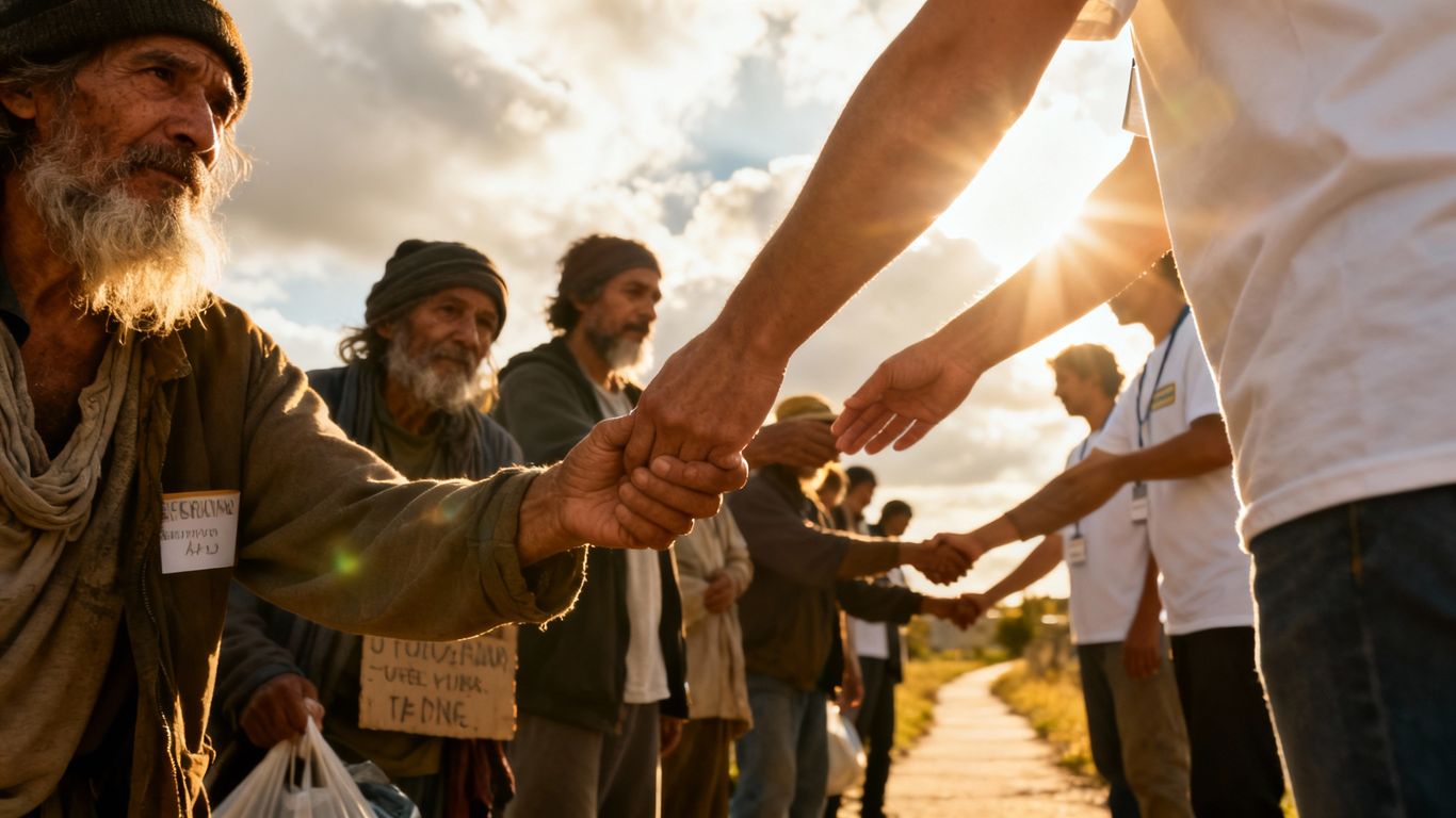 People receiving help, breaking the cycle of homelessness.