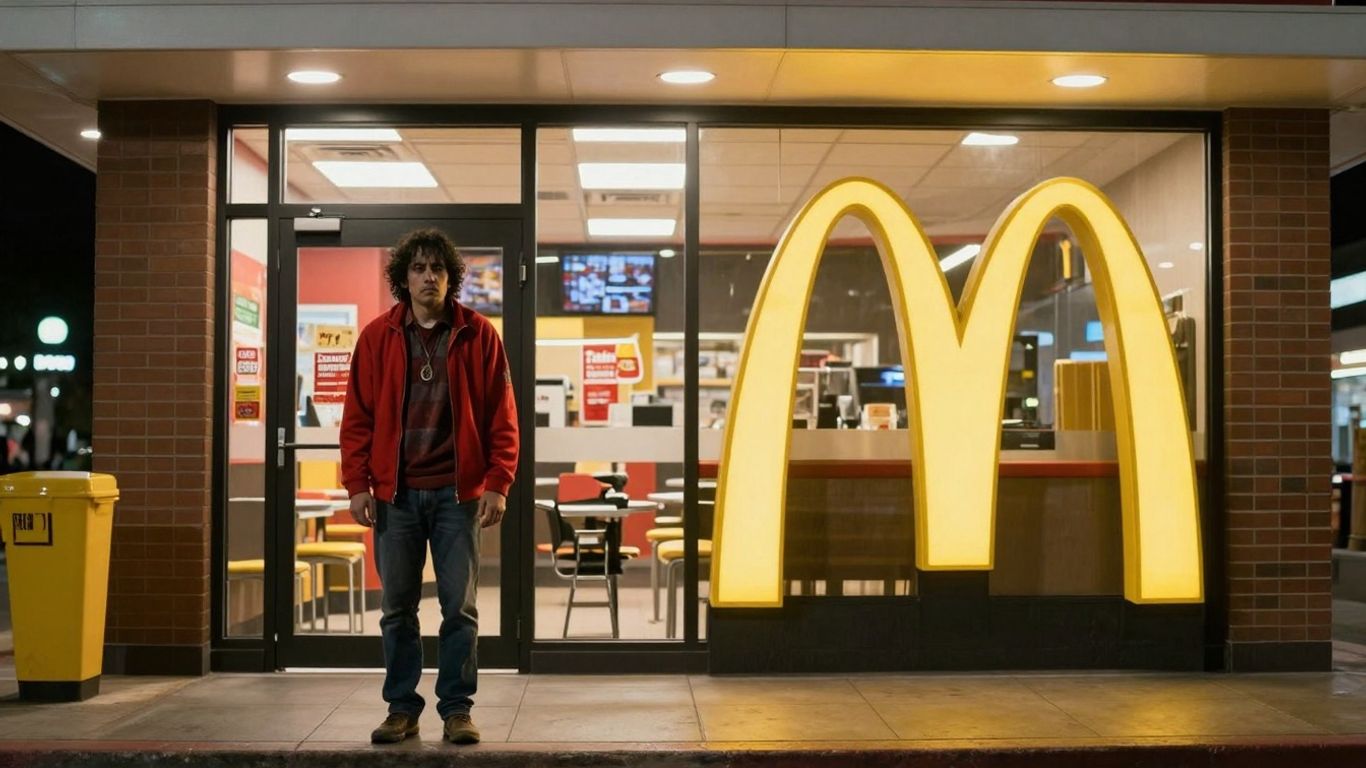 Restaurant McDonald's iluminat ciudat noaptea