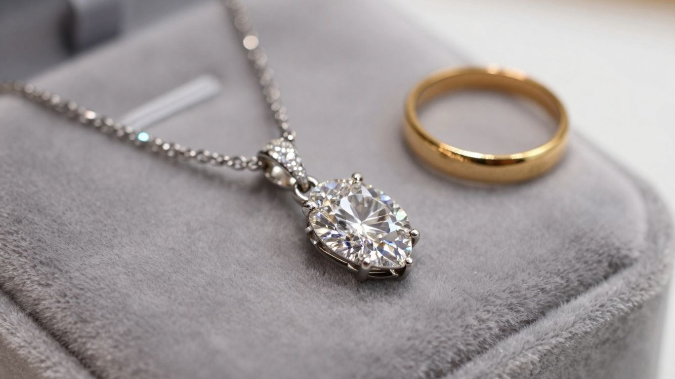 Joyas valiosas en un cojín de terciopelo.