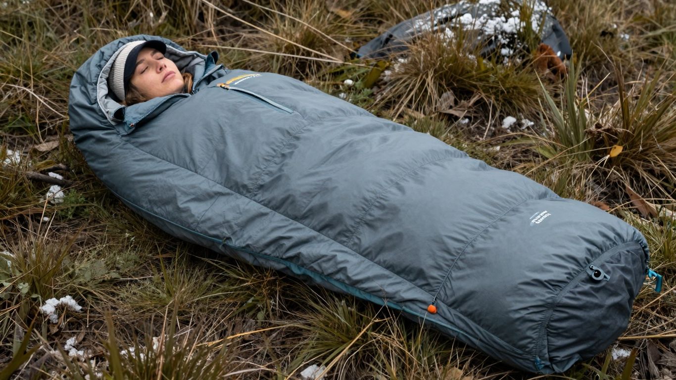 Feathered Friends Swallow UL 20 sleeping bag for women.