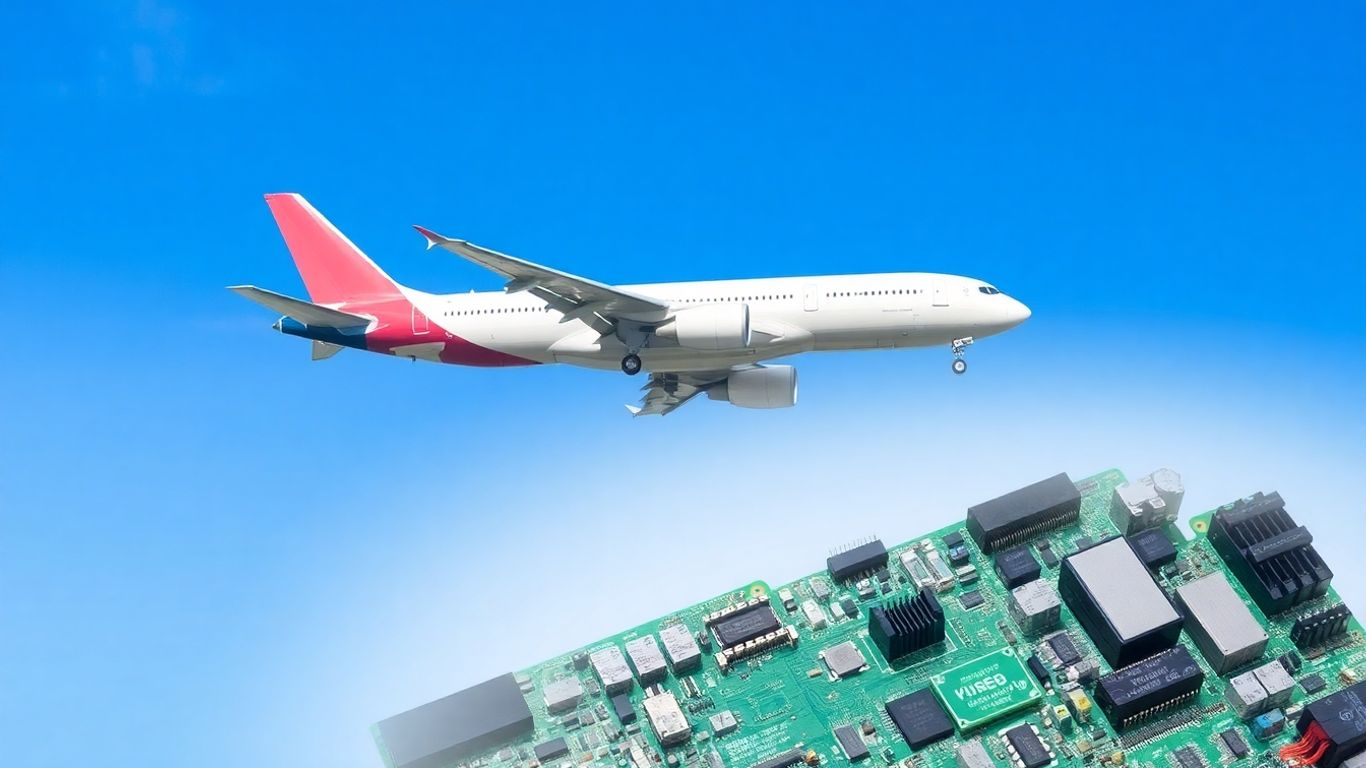 电子配件空运补货的飞机与货物