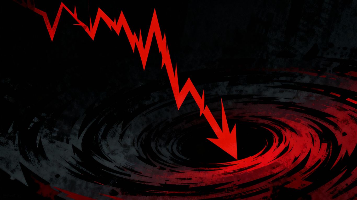 Crypto prices plummeting, indicating financial losses.