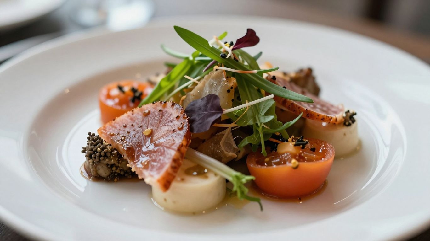 Appetizing gourmet dish close-up