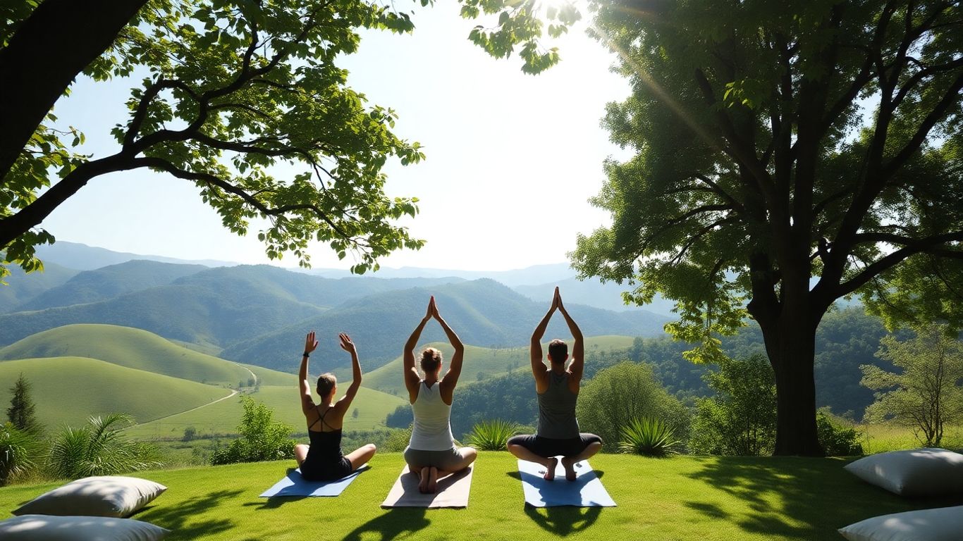Tranquil yoga retreat in Victoria's scenic countryside.