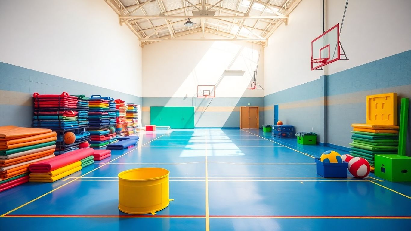 Gymnastikraum mit Sportger&auml;ten