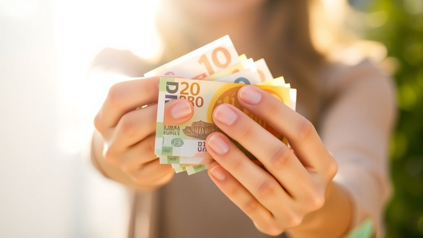 Mains tenant des billets en euros