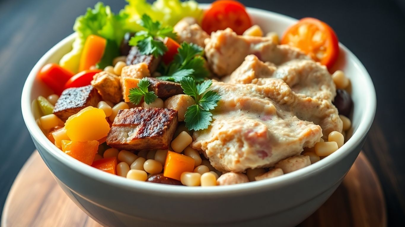 Hearty lunch bowl for muscle building