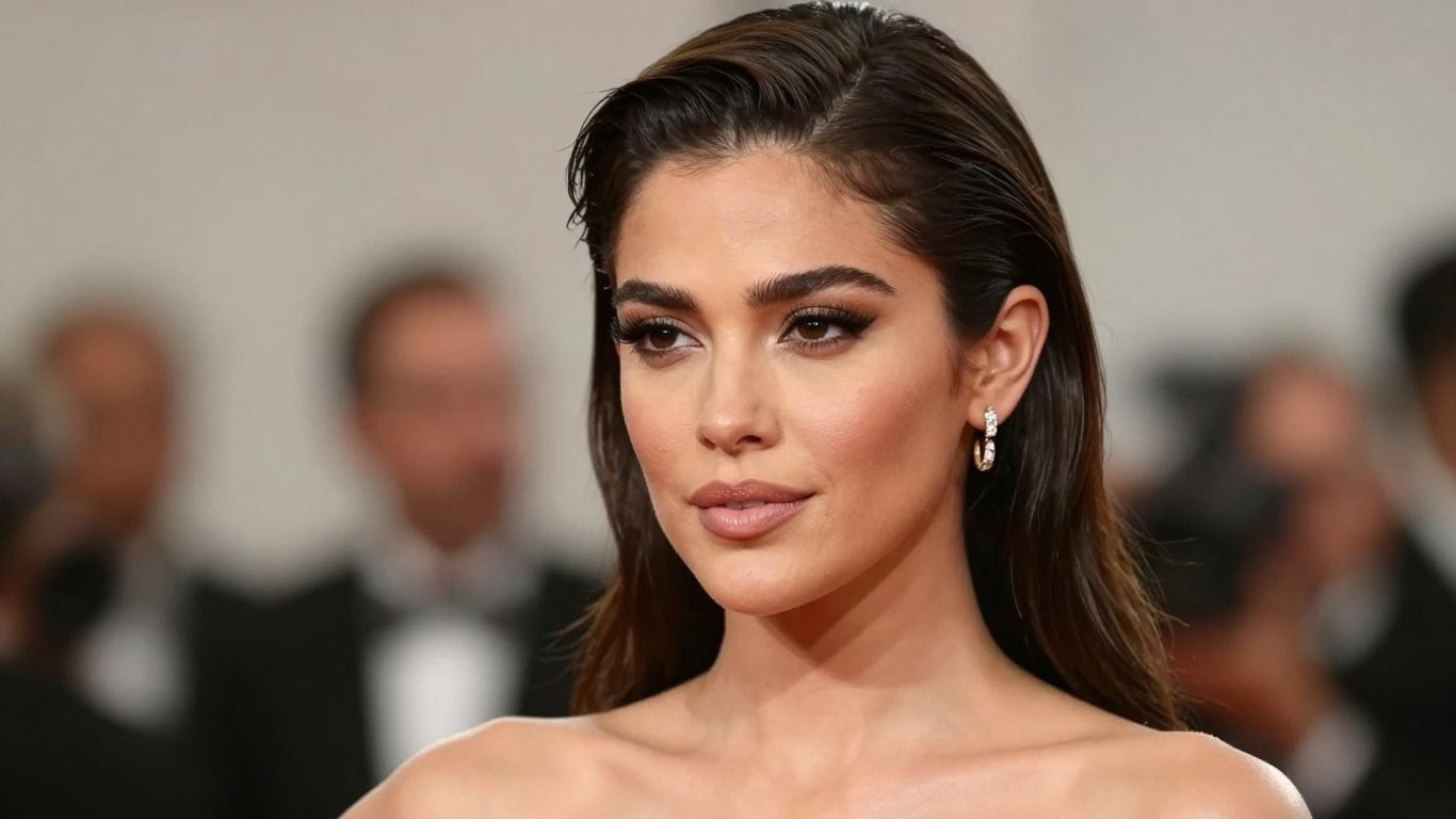 Femeie elegantă cu machiaj impecabil și bijuterii discrete.