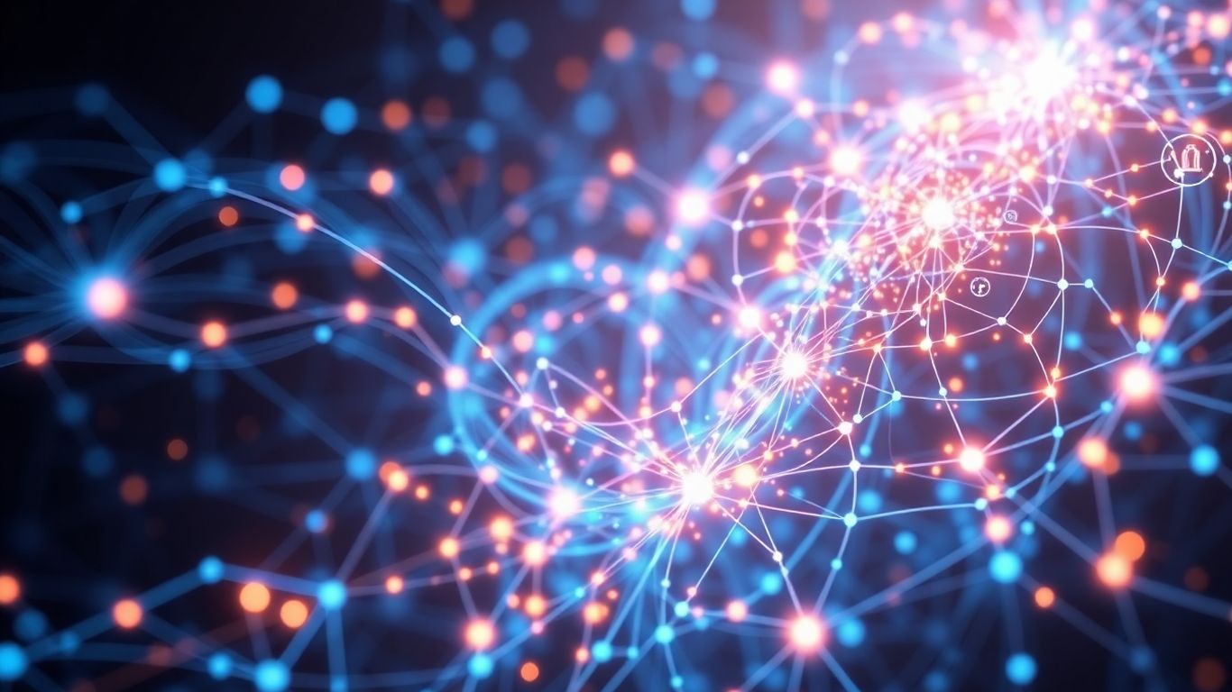 Abstract visualization of advanced artificial intelligence neural network.